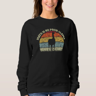 Vintage Math Math Is No Prob Llama Sunset Math Te Sweatshirt