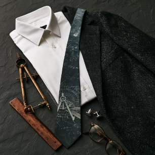 Vintage Mathematics & Geometry Chalkboard Academic Neck Tie