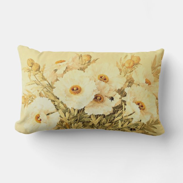 Vintage Matilija Poppies - Pillow (Front)