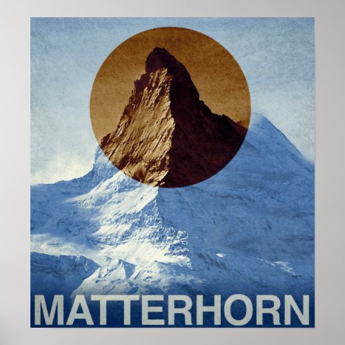 Vintage Matterhorn Switzerland Travel Poster