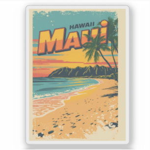 Vintage Maui hawaii tropical beach souvenirs gifts Sticker