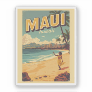 Vintage Maui hawaii tropical beach souvenirs gifts Sticker
