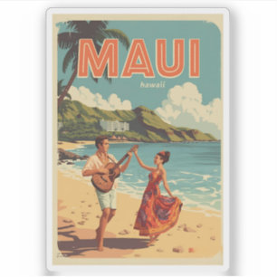 Vintage Maui hawaii tropical beach souvenirs gifts Sticker