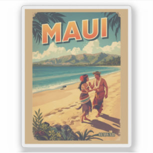 Vintage Maui hawaii tropical beach souvenirs gifts Sticker