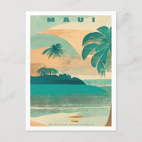 Vintage Maui Tropical Island Travel Postcard