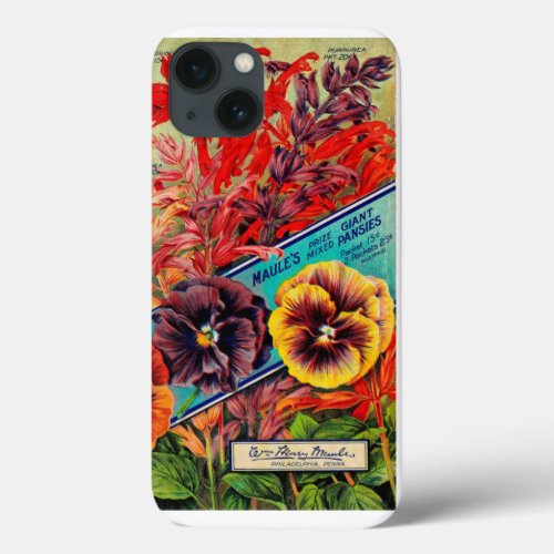 Vintage Maules  Salvia  Giant Pansies Floral Ad iPhone 13 Case