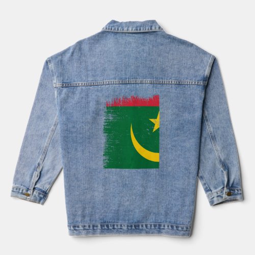 Vintage Mauritania Flag Mauritanian Independence D Denim Jacket