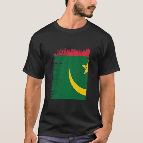 Vintage Mauritania Flag Mauritanian Independence D T_Shirt