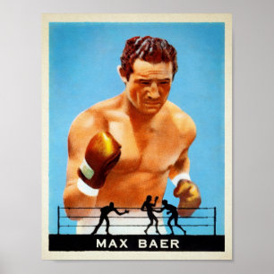 Vintage Max Baer Cigaret Card Poster