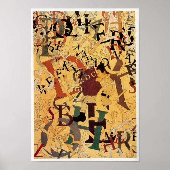 Vintage Maxfield Parrish Alphabet Poster (Front)