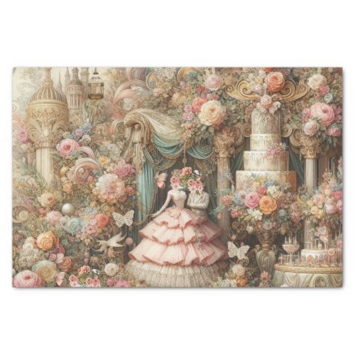 Vintage Maximalist Floral Wedding Decoupage  Tissue Paper