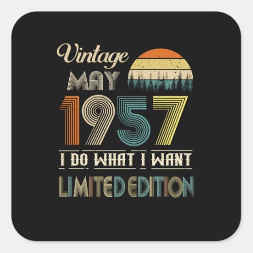 Vintage May 1957 What I Want Limited Edition Square Sticker