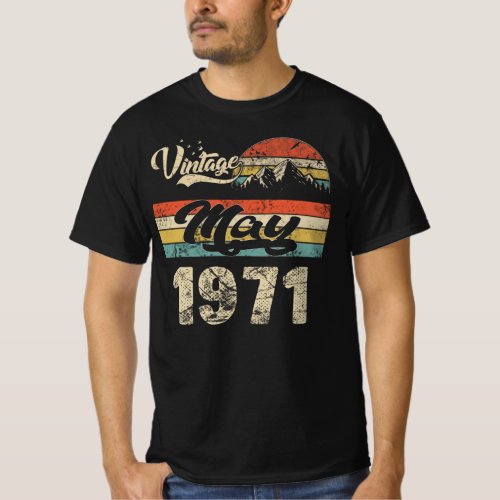Vintage May 1971 Retro Bday Gift T_Shirt