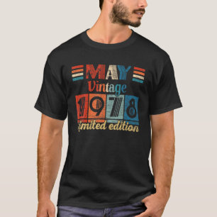 Vintage May 1978 44Th Birthday Gifts 44 Years Old T-Shirt