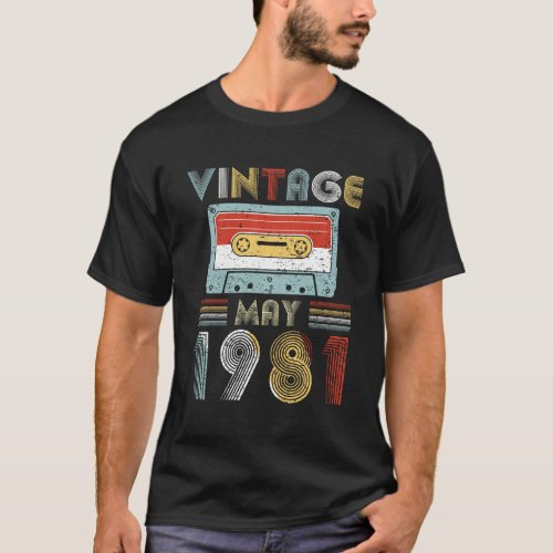 Vintage May 1981 Birthday Cassette Tape T_Shirt