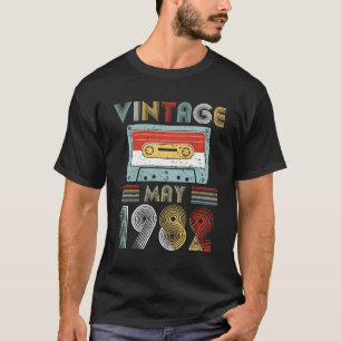 Vintage May 1982 Birthday Cassette Tape T-Shirt