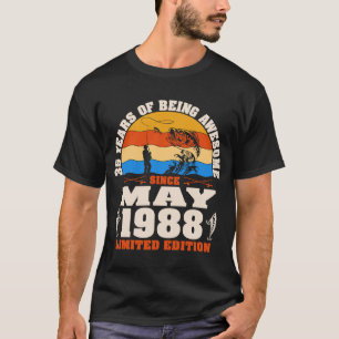 Vintage May 1988  35 Year Old Fishing  35th Birthd T-Shirt