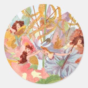 Vintage May Day Faerie Sticker