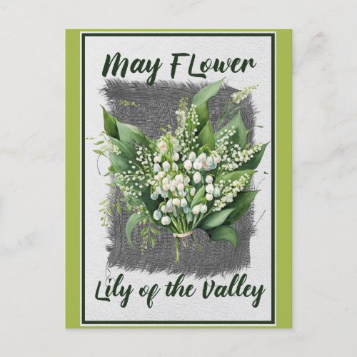 Vintage May Flower Lily of the Valley Floral  Postcard