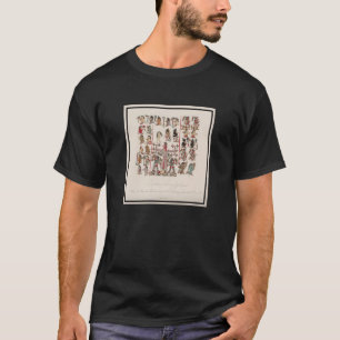 Vintage Mayan Hieroglyphics Illustrative Diagram 1 T-Shirt