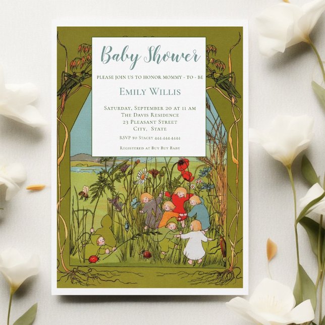 Vintage Meadow Babies Gender Neutral Baby Shower Invitation (Creator Uploaded)