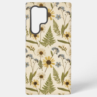 Vintage Meadow Botanical Pressed Wildflower & Fern Samsung Galaxy S22 Ultra Case
