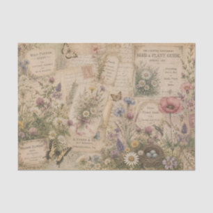 Vintage Meadow Floral Wildflowers Seed Catalogs Tissue Paper