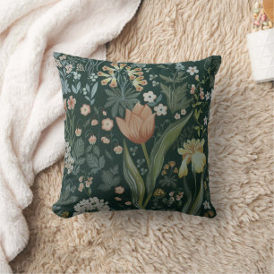 Vintage Meadow Tapestry Throw Pillow