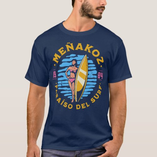 Vintage Meakoz Spain Surfers Paradise Retro Surfin T_Shirt