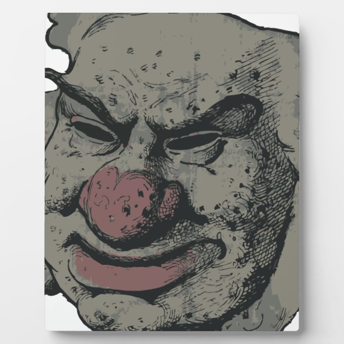 Vintage Mean Clown Display Plaque