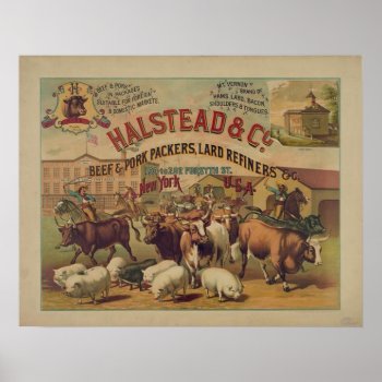 Vintage Meat Packers Poster by bubbasbunkhouse at Zazzle