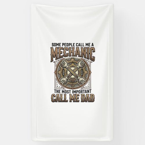 Vintage Mechanic Dad Gear Wrench Father Design_1 Banner