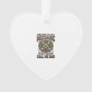 Vintage Mechanic Dad Gear Wrench Father Design_1 Ornament