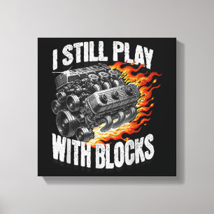 Vintage Mechanic Garage Car Engine I Still Play Wi Canvas Print