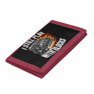 Vintage Mechanic Garage Car Engine I Still Play Wi Tri-fold Wallet