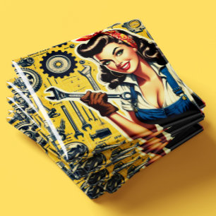 Vintage Mechanic Pin-up Magnet