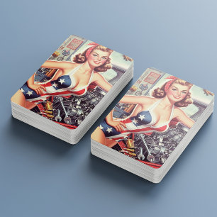 Vintage Mechanic Pin-up Poker Cards