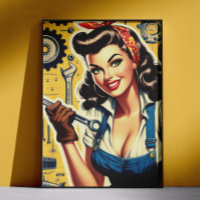 Vintage Mechanic Pin-up