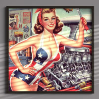 Vintage Mechanic Pin-up