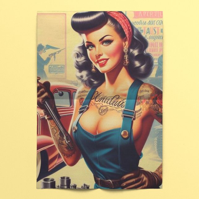 Vintage Mechanic Pin-up Tissue Paper (Creator Uploaded)