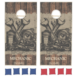 Vintage Mechanic Tools Wrench Gears Retirement Gif Cornhole Set