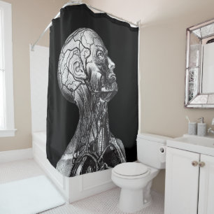 Vintage Medical Anatomy Head Neck Shower Curtain
