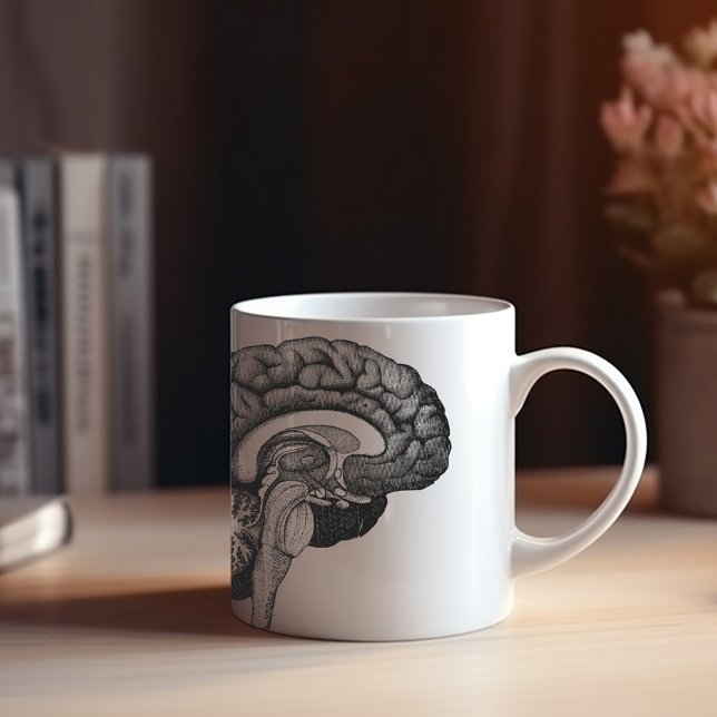 Vintage medical anatomy illustration human brain coffee mug (Creator Uploaded)