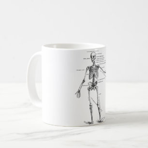 Vintage medical anatomy skeleton doctor diagram coffee mug