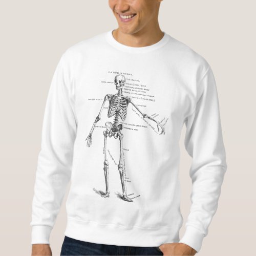 Vintage medical anatomy skeleton doctor diagram sweatshirt
