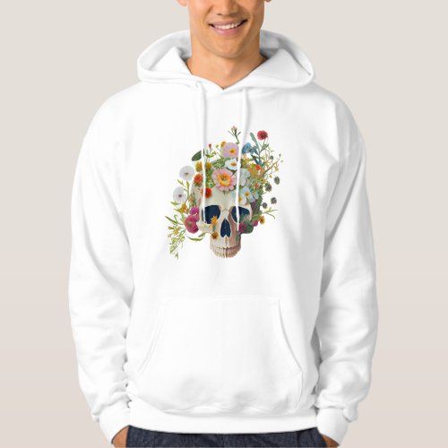 Vintage medical anatomy skull flower doctor hoodie