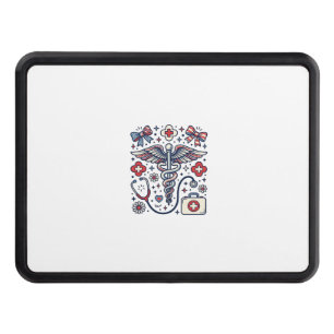 Vintage Medical Caduceus Patriotic Nurse Vector De Hitch Cover