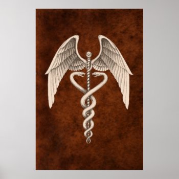 Vintage Medical Caduceus Symbol Business Print by TheInspiredEdge at Zazzle