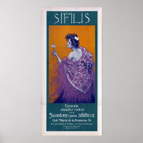 Vintage Medical Syphilis Disease Poster