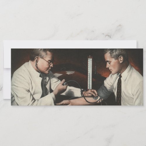 Vintage Medicine Doctor Examining a Sick Patient Invitation